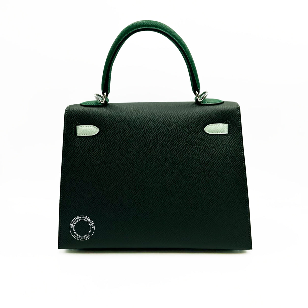Hermès Kelly 25cm Vert Rousseau/Fizz/Moyen Epsom GHW