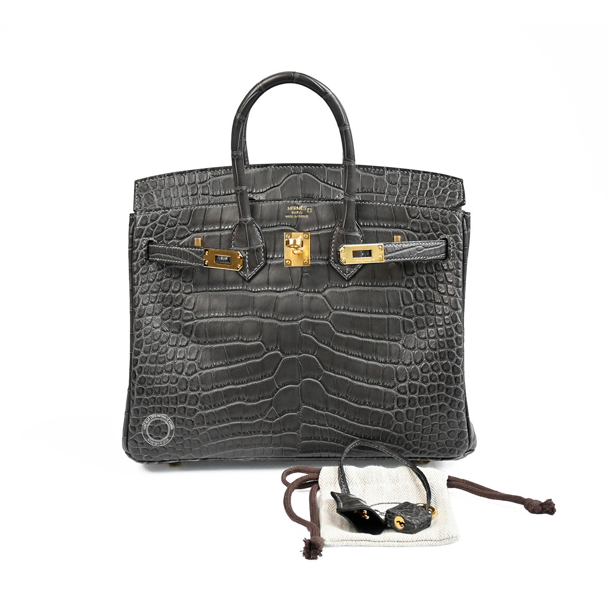 Hermès Birkin 25cm Graphite Matte Alligator GHW