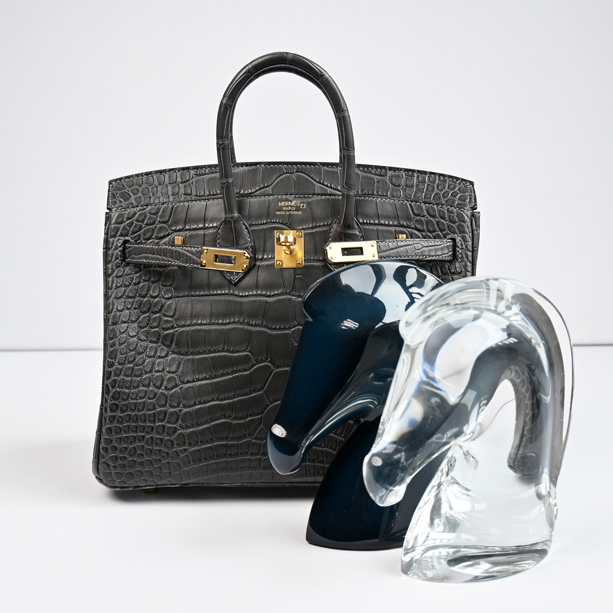 Hermès Birkin 25cm Graphite Matte Alligator GHW