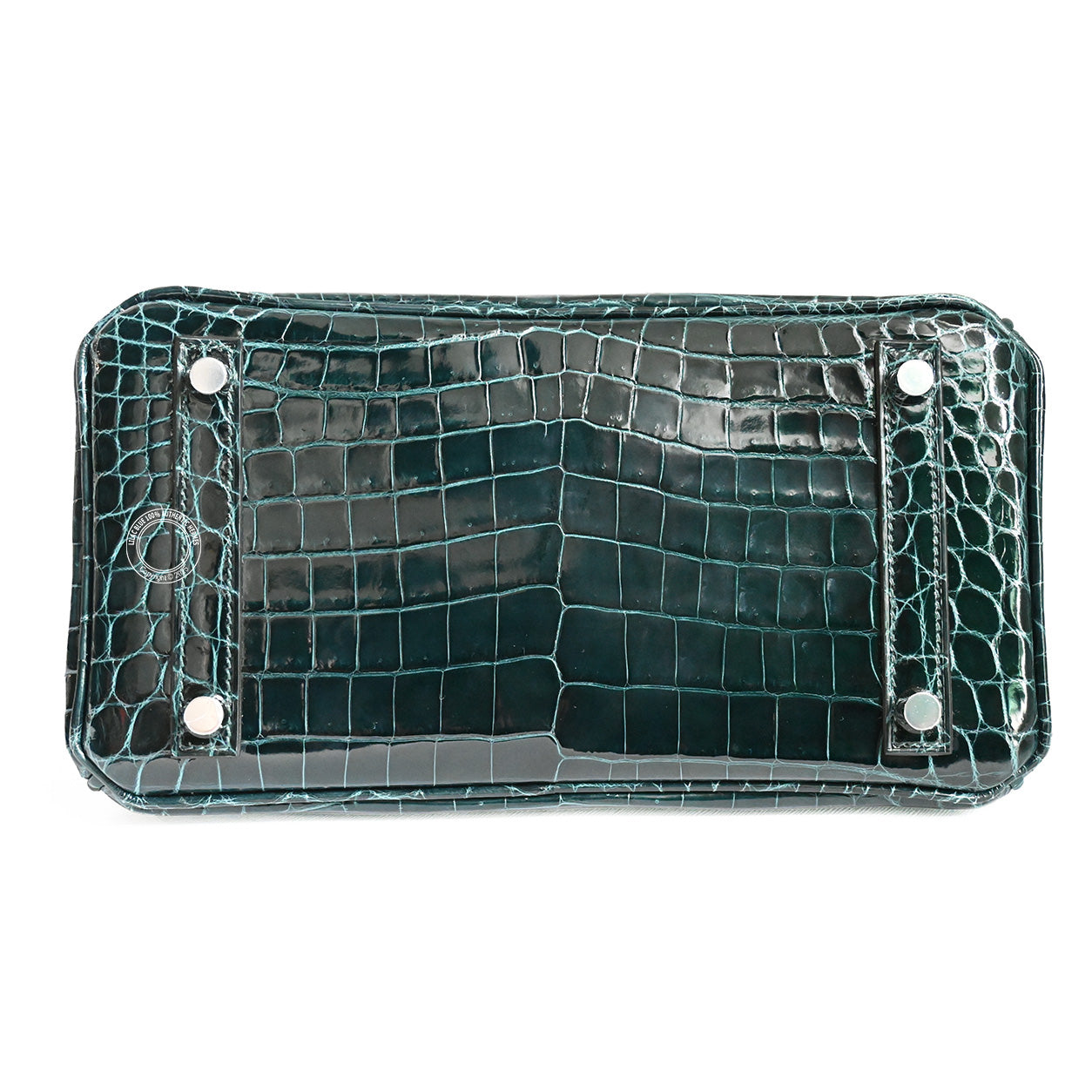 Hermes Birkin 25cm Vert Cypress Shiny Croc PHW