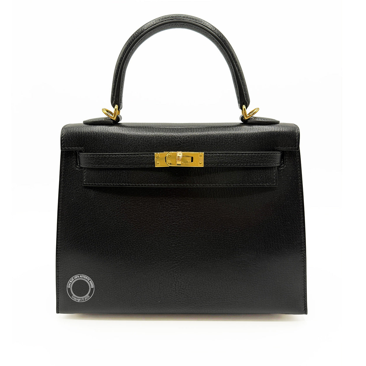 Hermès Kelly 25cm Black Chevre GHW