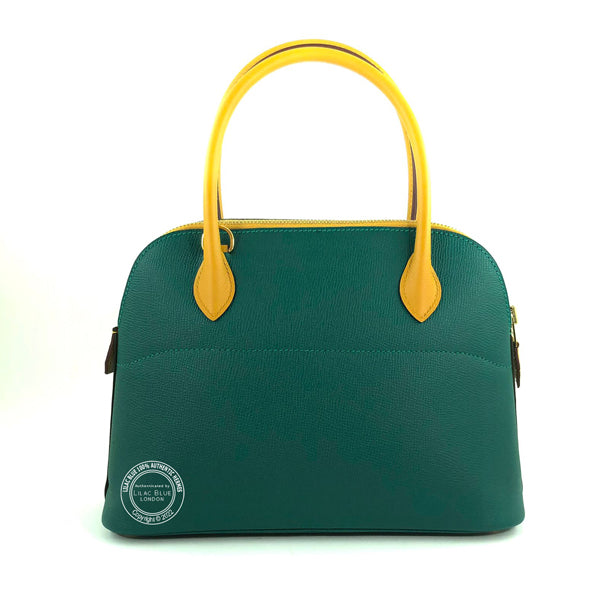 Hermès Bolide 27cm Malachite/Jaune Ambre HSS Epsom GHW