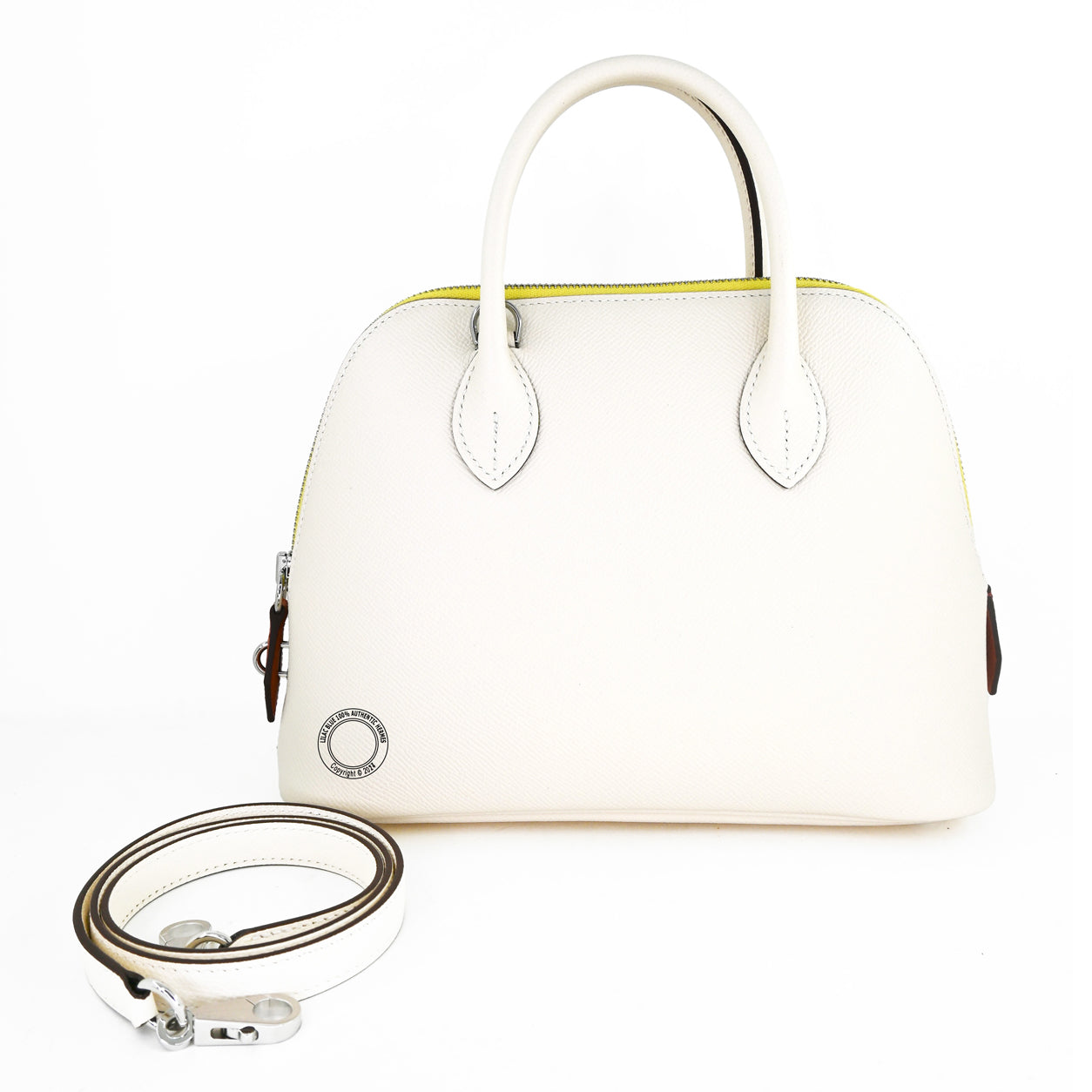 Hermès Bolide 27cm Nata/Terre Battue/Jaune Citron Epsom PHW