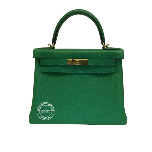 Hermès Kelly 28cm Bamboo Clemence GHW