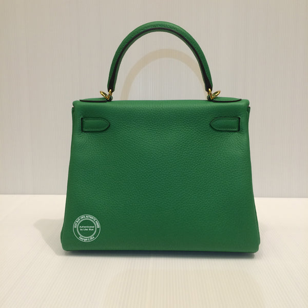 Hermès Kelly 28cm Bamboo Clemence GHW