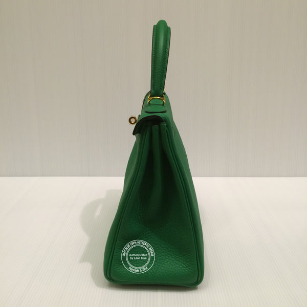 Hermès Kelly 28cm Bamboo Clemence GHW