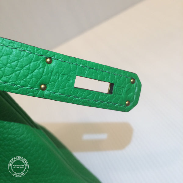 Hermès Kelly 28cm Bamboo Clemence GHW