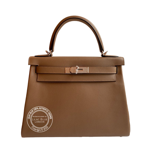Hermès Kelly 28cm Beige de Weimar Evercolor PHW