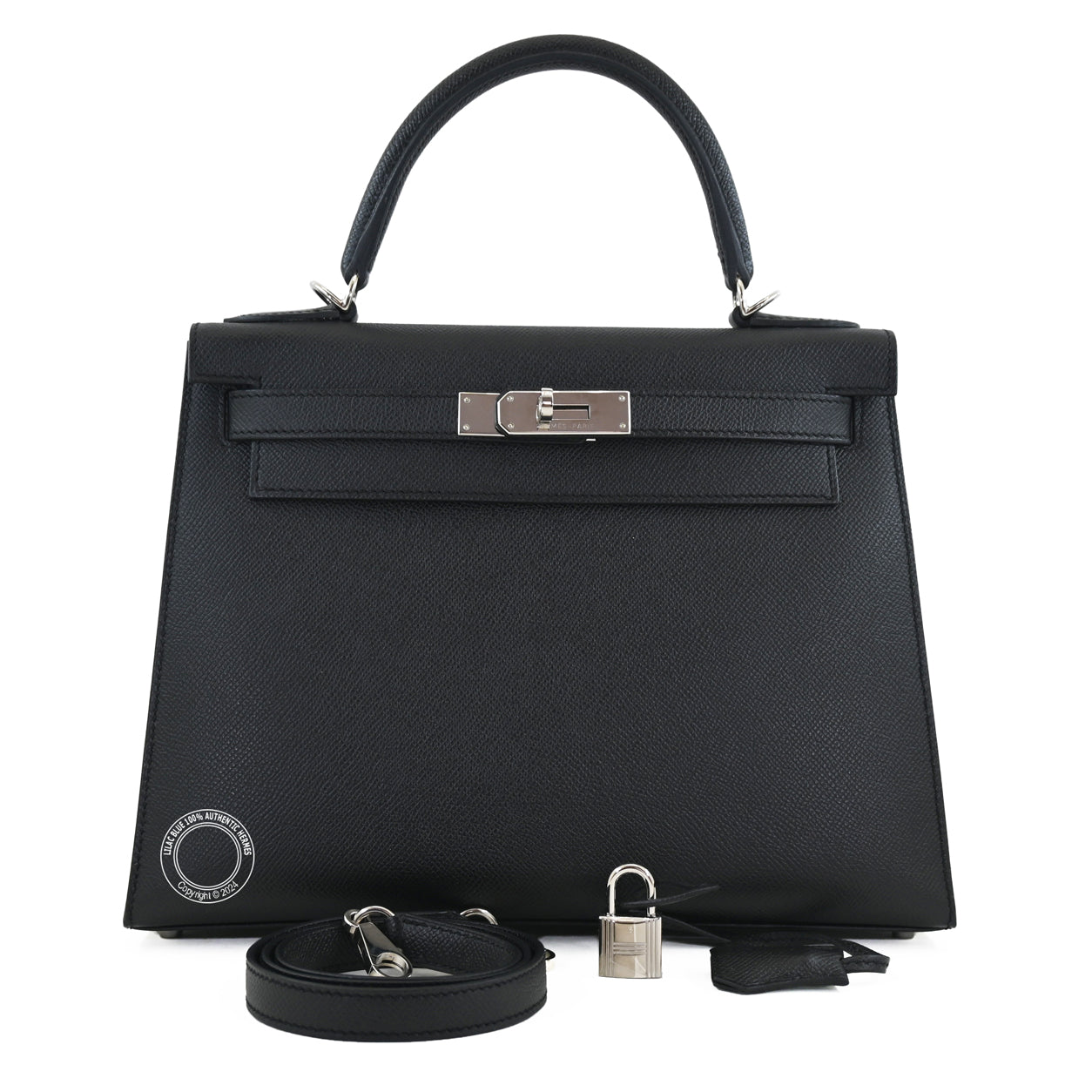 Hermès Kelly 28cm Black Epsom PHW - Preloved