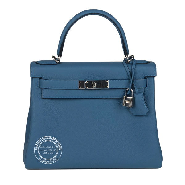 Hermès Kelly 28cm Bleu Azur Togo PHW