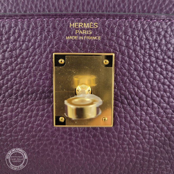 Hermès Kelly 28cm Cassis Togo GHW