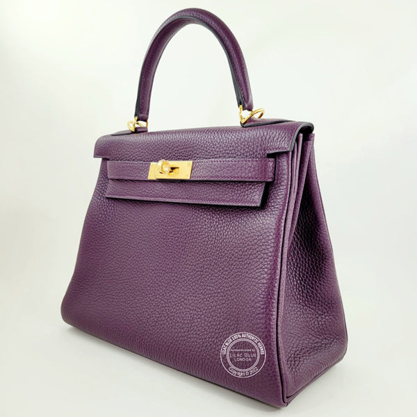 Hermès Kelly 28cm Cassis Togo GHW