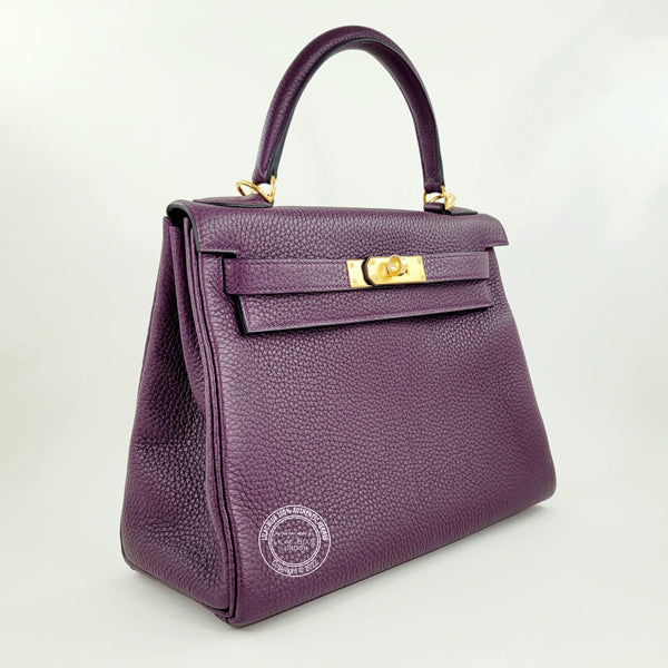 Hermès Kelly 28cm Cassis Togo GHW