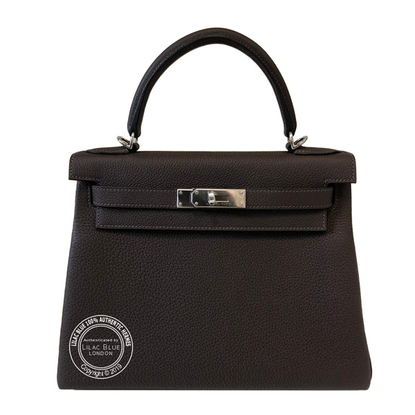 Hermès Kelly 28cm Chocolate Togo PHW