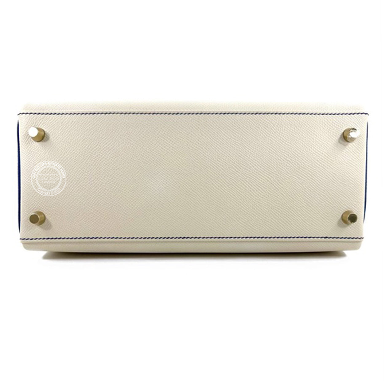 Hermès Kelly 28cm Craie/Bleu Electrique HSS Retourne Epsom BGHW