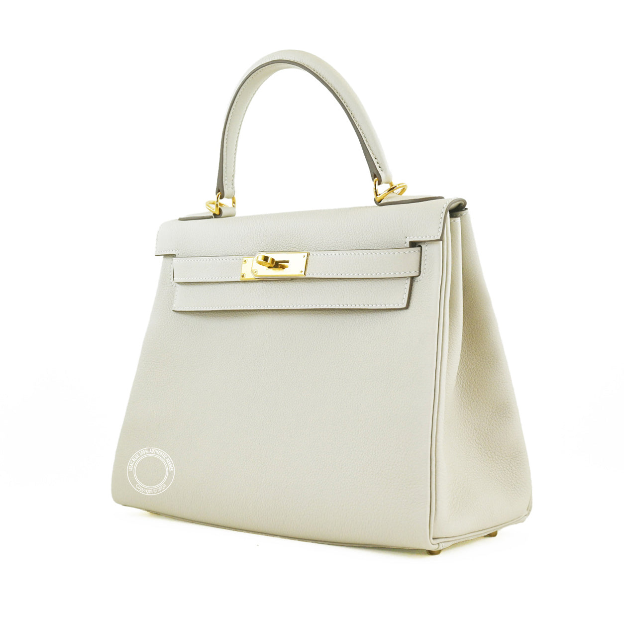 Hermès Kelly 28cm Craie Togo GHW