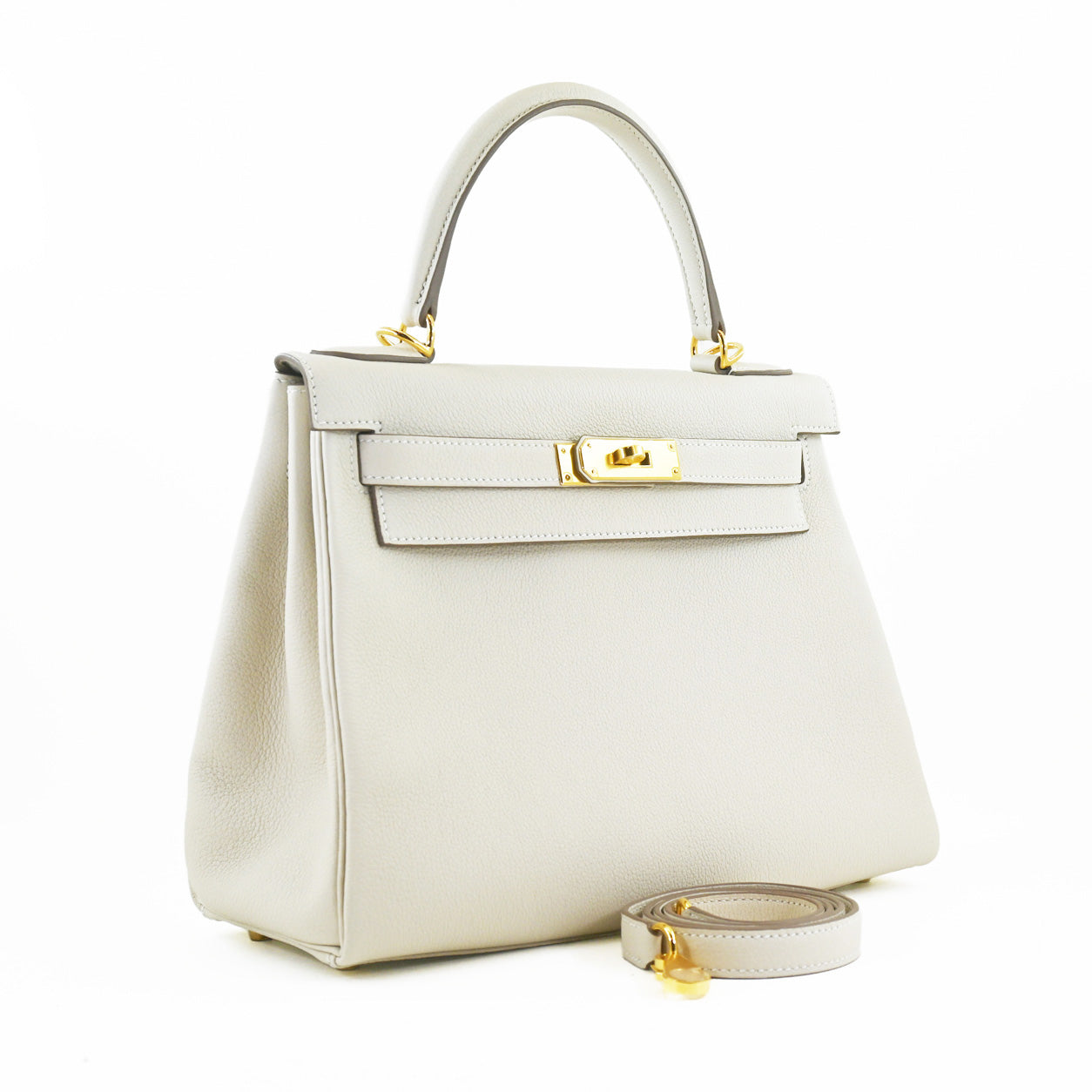 Hermès Kelly 28cm Craie Togo GHW