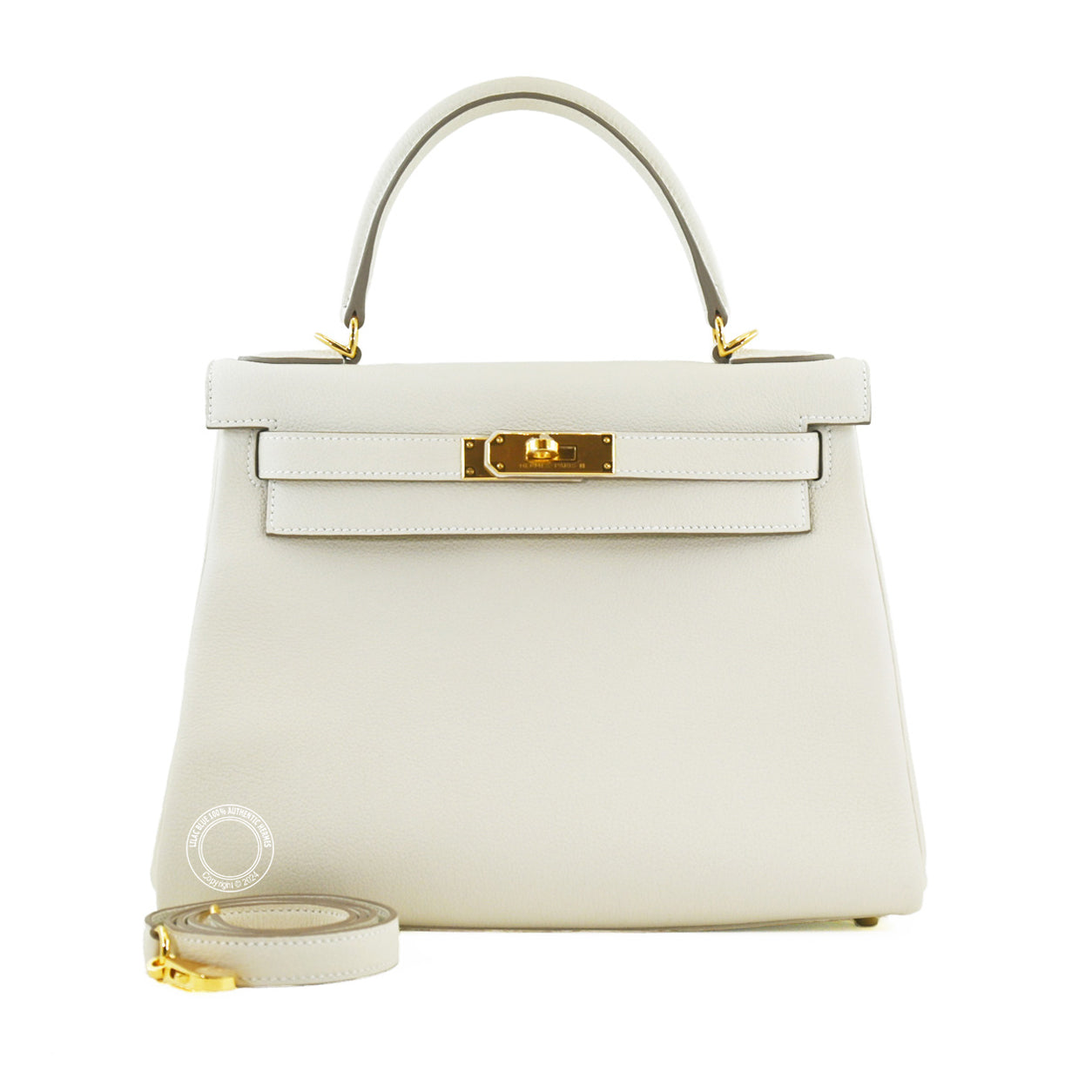 Hermès Kelly 28cm Craie Togo GHW