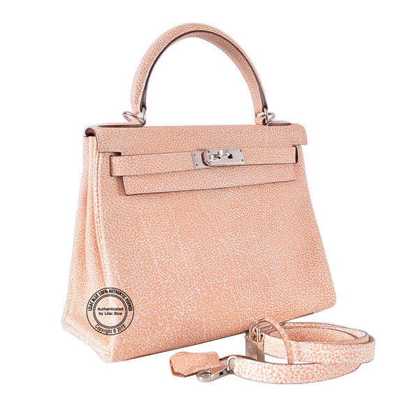 Hermès Kelly 28cm Orange Dalmatian Buffalo PHW