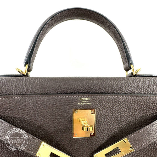Hermès Kelly 28cm Ebene Togo GHW
