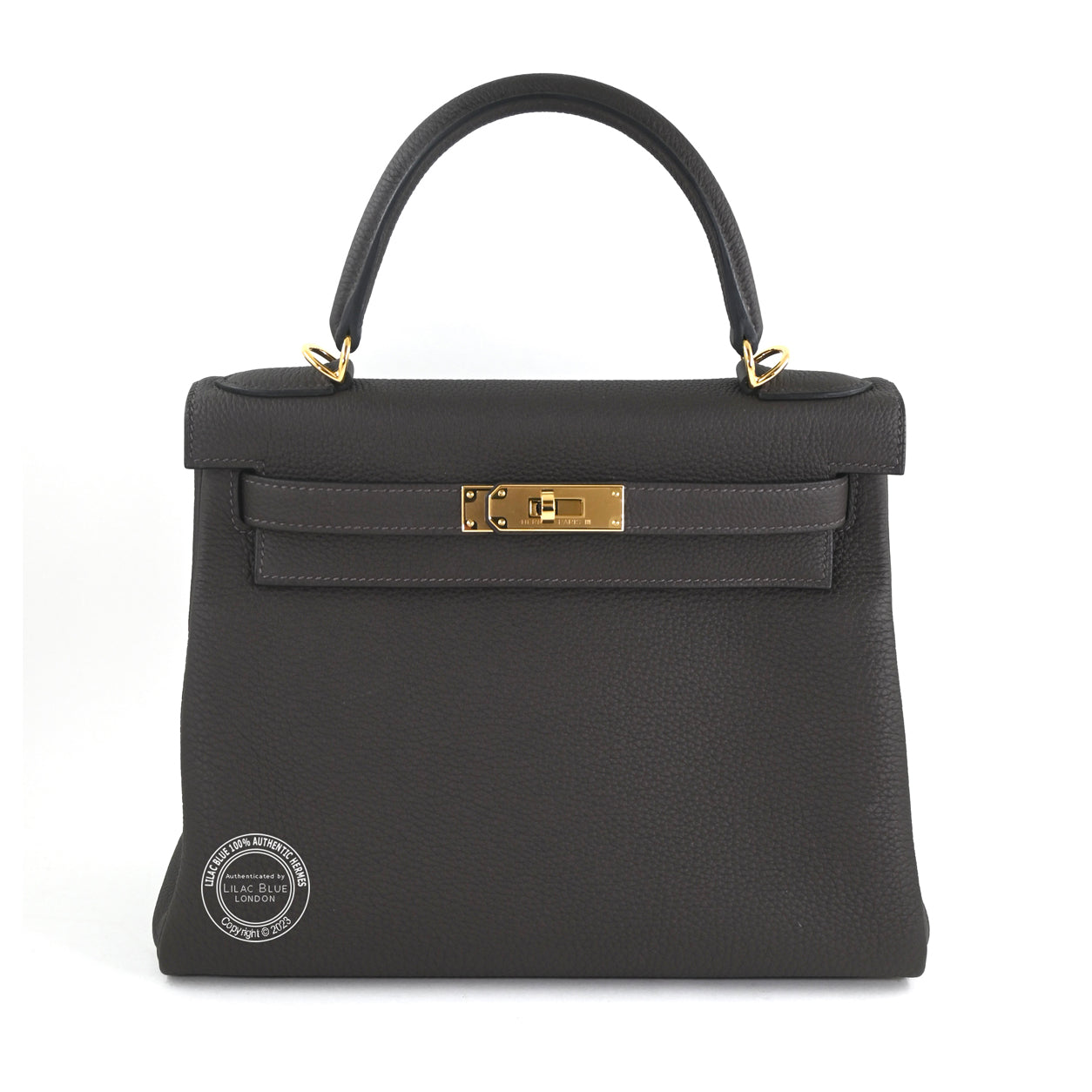 Hermès Kelly 28cm Ebene Togo GHW