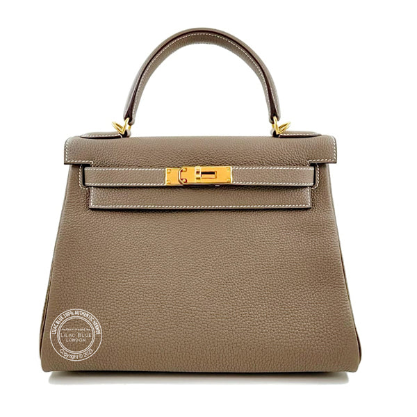 Hermès Kelly 28cm Etoupe Togo GHW