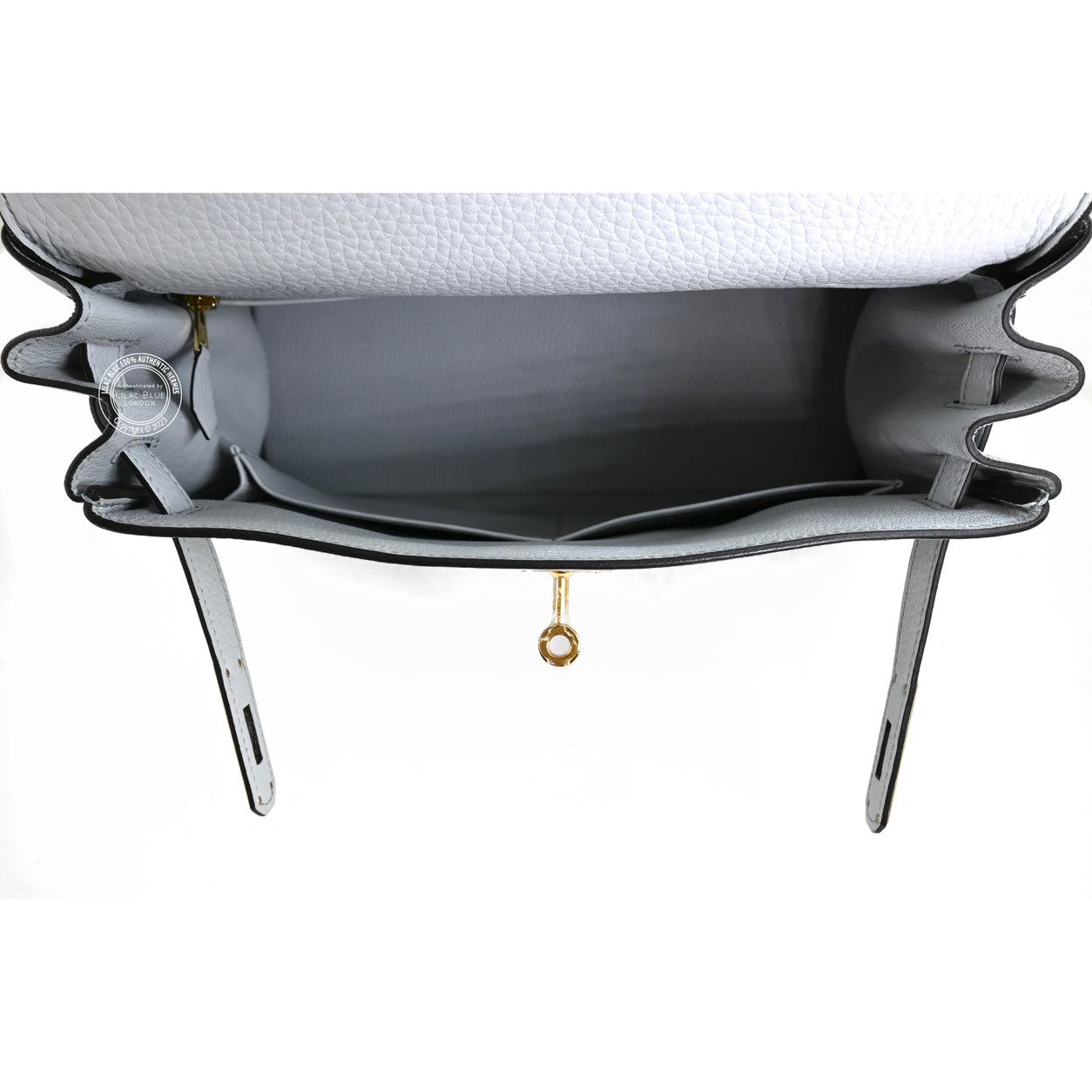 Hermès Kelly 28cm Bleu Pale Clemence GHW