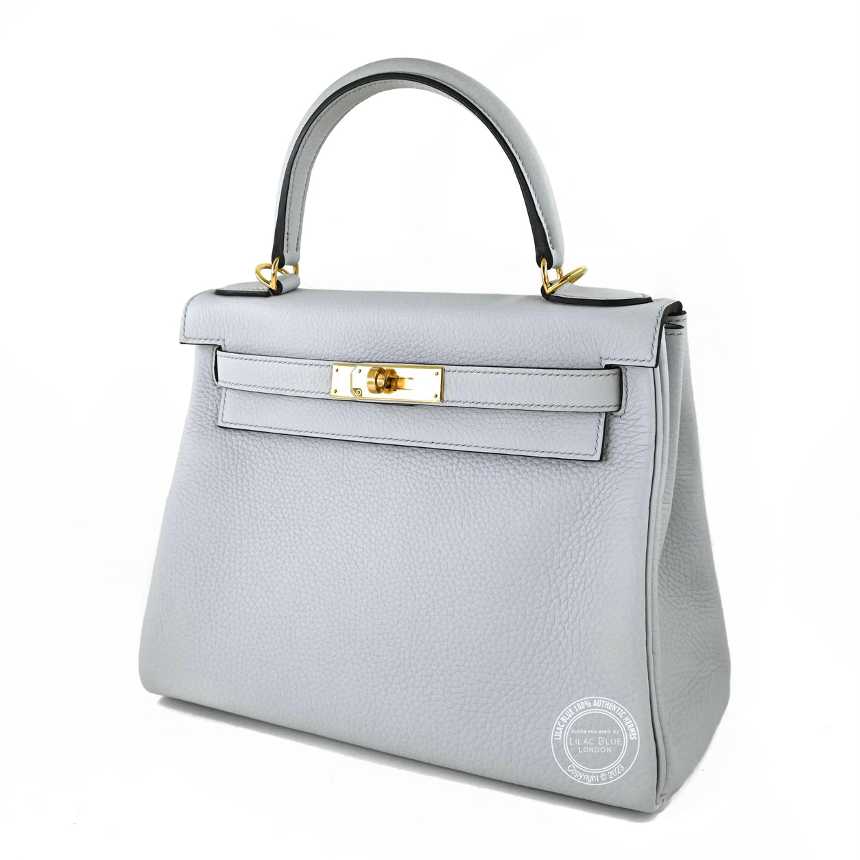 Hermès Kelly 28cm Bleu Pale Clemence GHW