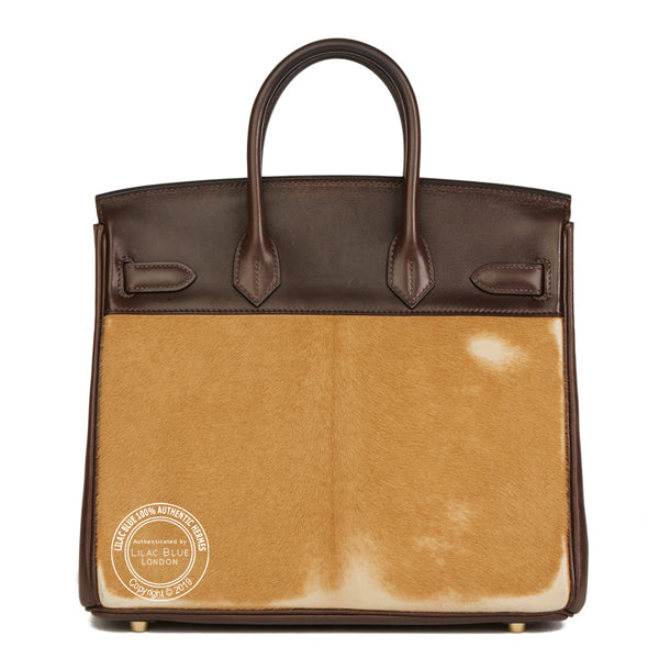 Hermès Birkin 28cm Ebene HAC Troika Box/Ponyskin GHW - Preloved