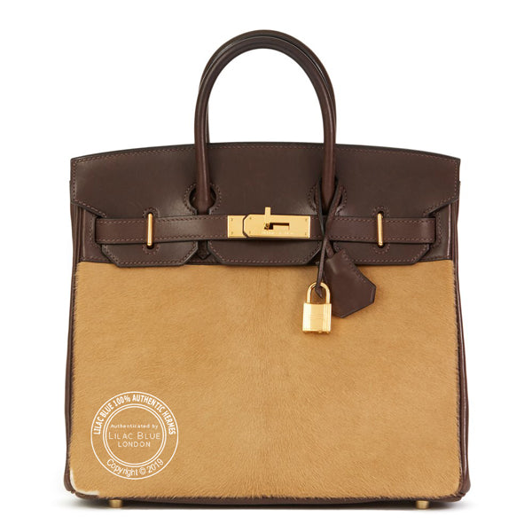 Hermès Birkin 28cm Ebene HAC Troika Box/Ponyskin GHW - Preloved