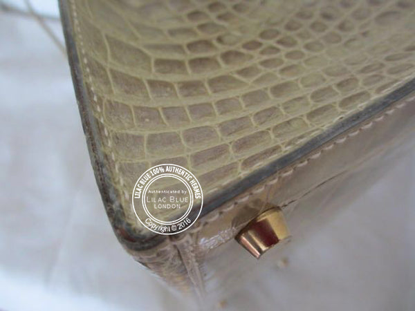 Hermès Kelly 28cm Himalaya Matte Alligator GHW - Vintage