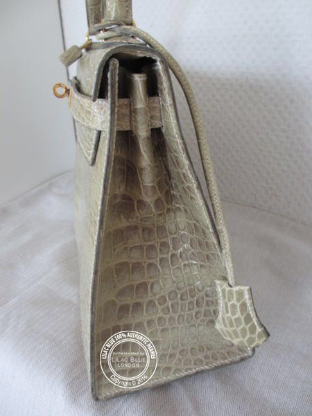 Hermès Kelly 28cm Himalaya Matte Alligator GHW - Vintage