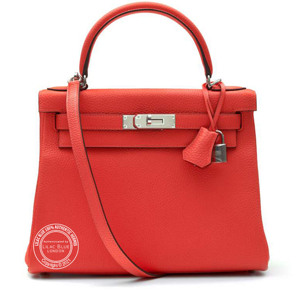 Hermès Kelly 28cm Rose Texas Clemence PHW