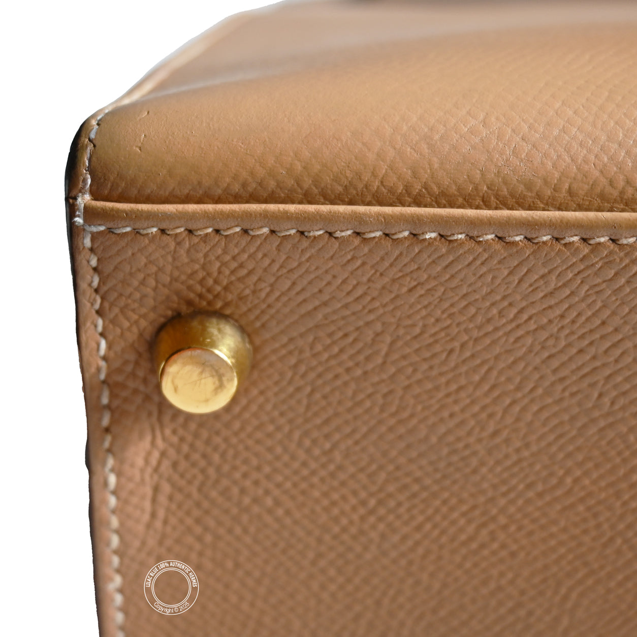 Hermès Kelly 28cm Natural Courchevel GHW - Vintage