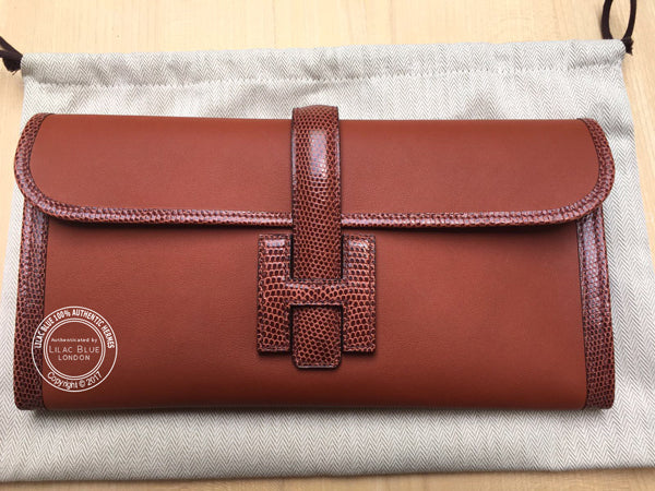 Hermès Jige Elan 29cm Cuivre/Etrusque Swift & Lizard