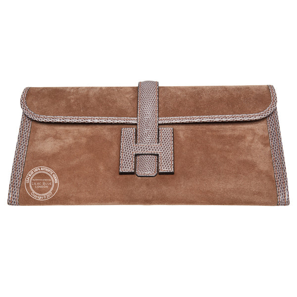 Hermès Jige Elan 29cm Marron Jige Veau Doblis/Lizard