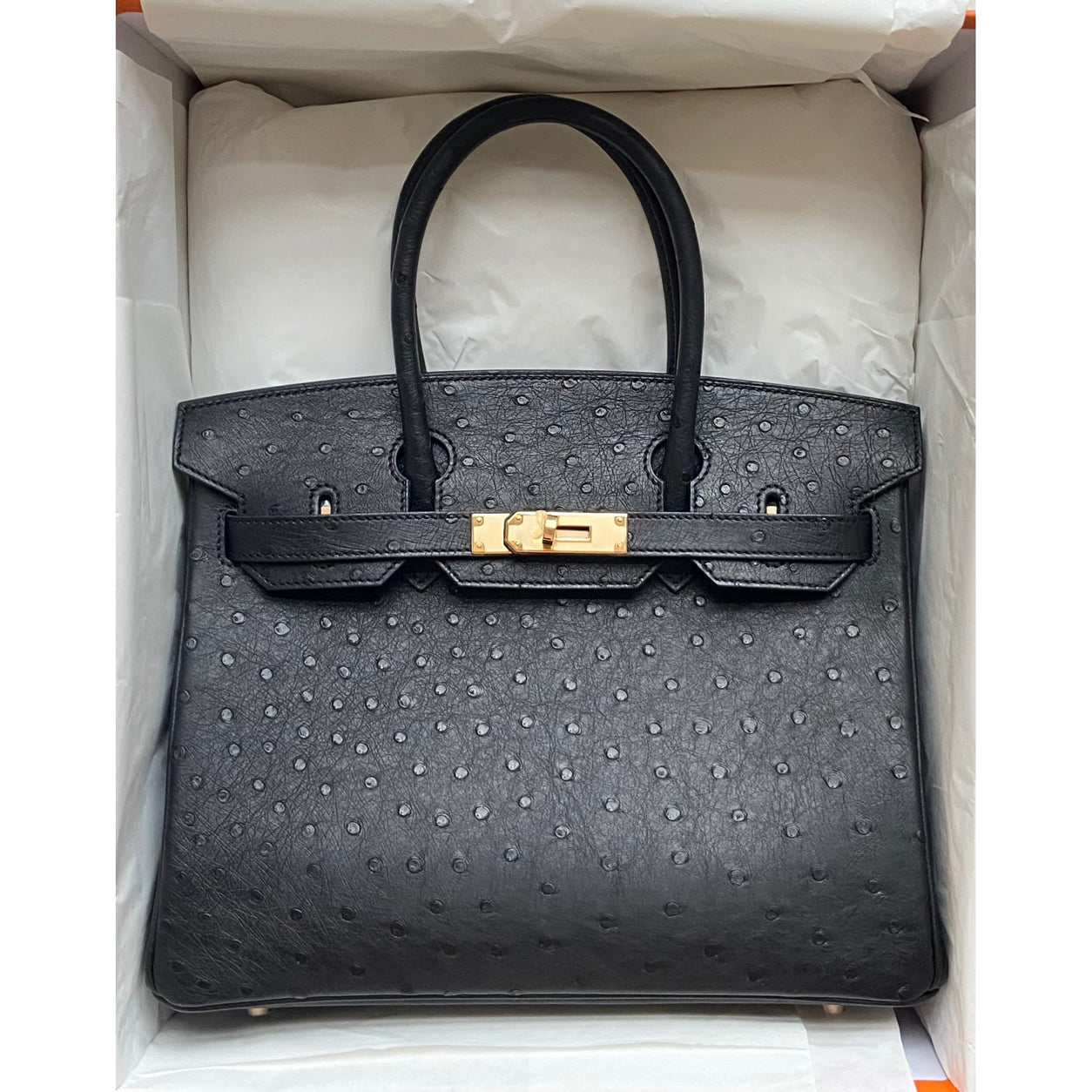 Hermès Birkin 30cm Black Ostrich RGHW