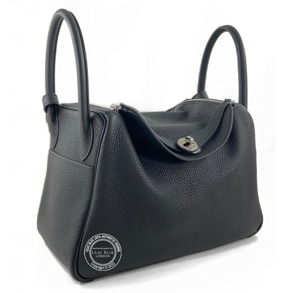 Hermès Lindy 30cm Black Clemence PHW