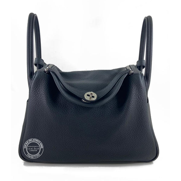 Hermès Lindy 30cm Black Clemence PHW