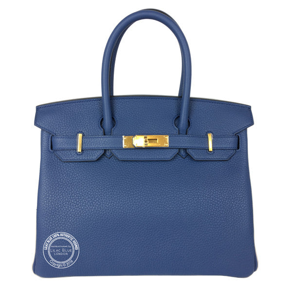 Hermès Birkin 30cm Bleu Agate Clemence GHW