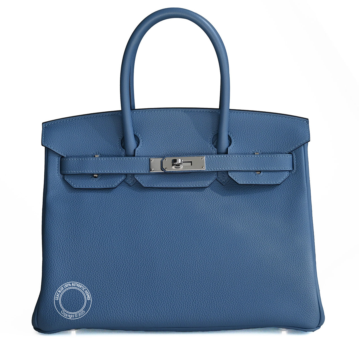 Hermes Birkin 30cm Bleu Azur Togo PHW - Preloved