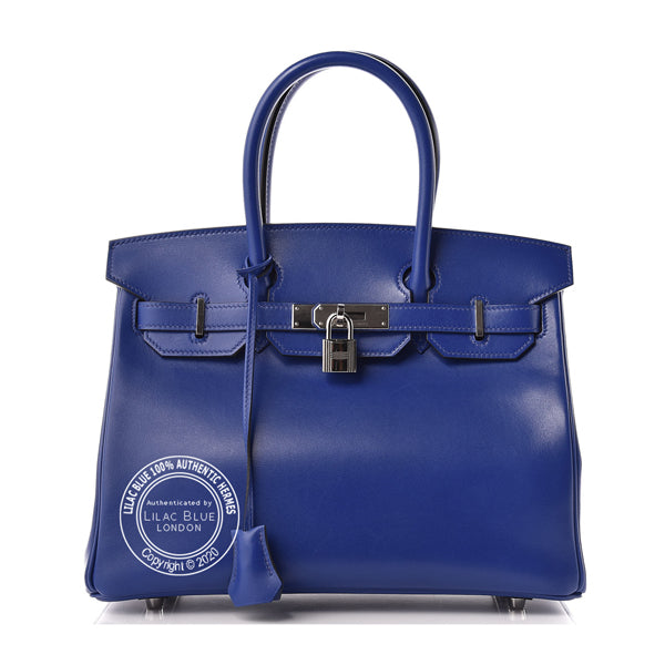 Hermès Birkin 30cm Bleu Electrique Tadelakt PHW