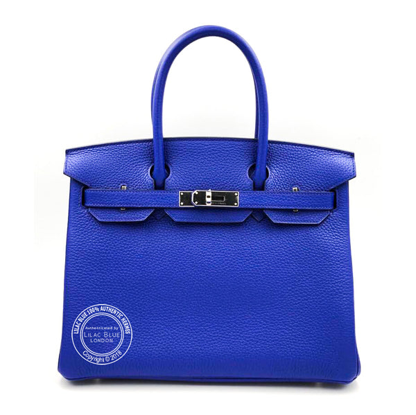 Hermès Birkin 30cm Bleu Electrique Clemence PHW