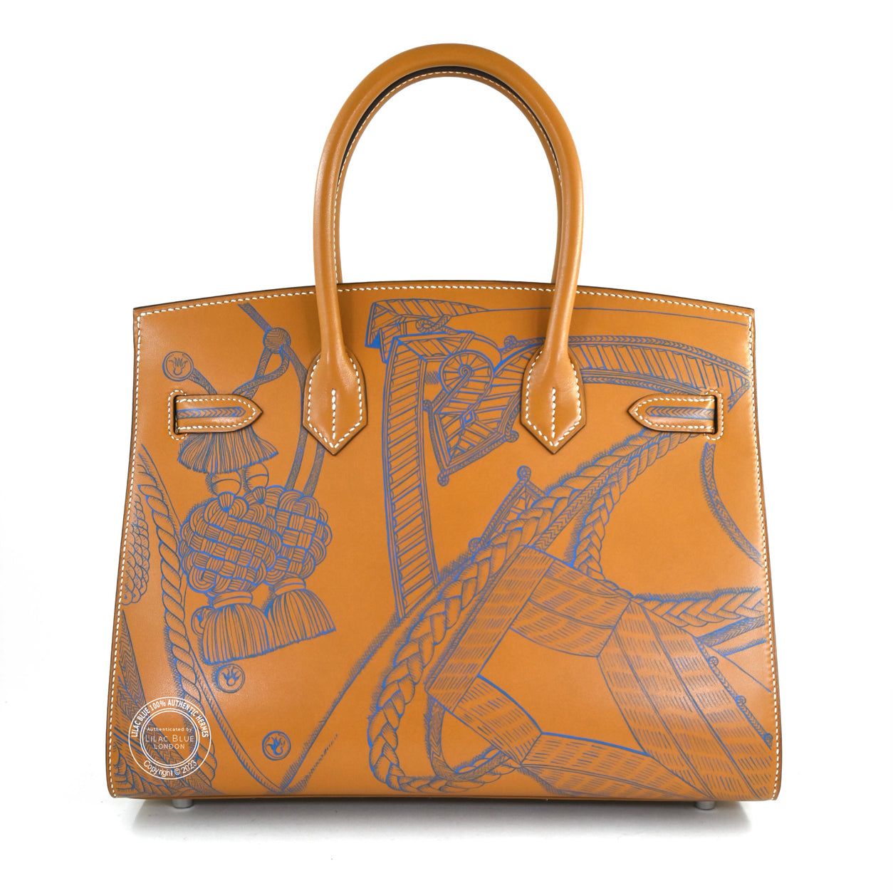 Hermès Birkin 30cm Bleu Zanzibar/Natural Sable Swift PHW Zouaves Limited Edition
