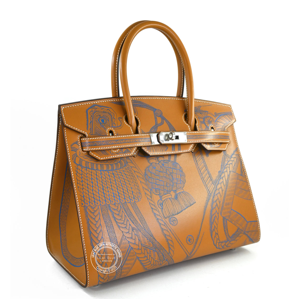 Hermès Birkin 30cm Bleu Zanzibar/Natural Sable Swift PHW Zouaves Limited Edition