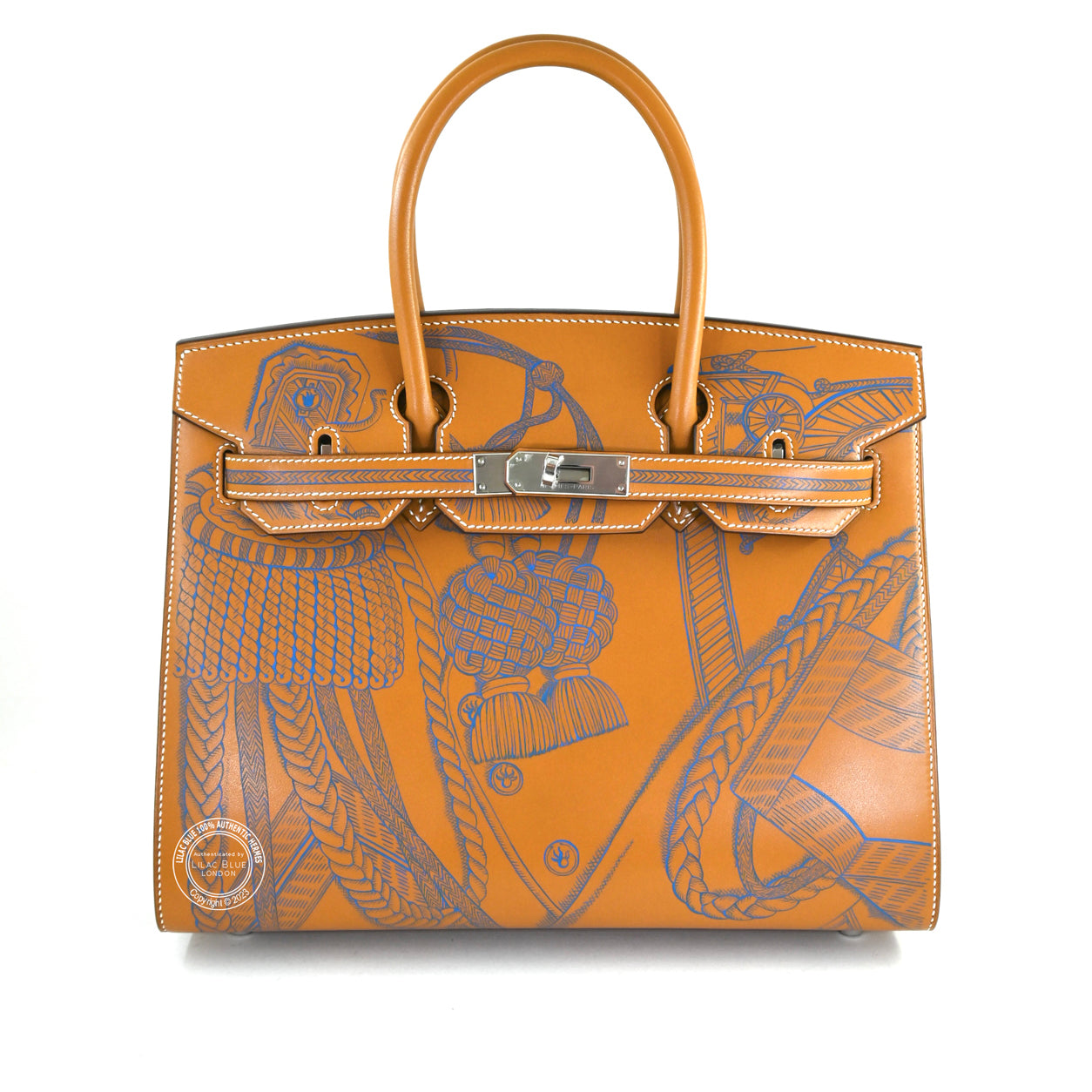 Hermès Birkin 30cm Bleu Zanzibar/Natural Sable Swift PHW Zouaves Limited Edition