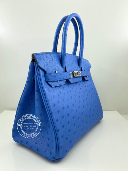 Hermes Birkin 30cm Bleuet Ostrich PHW