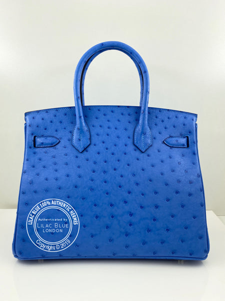 Hermes Birkin 30cm Bleuet Ostrich PHW