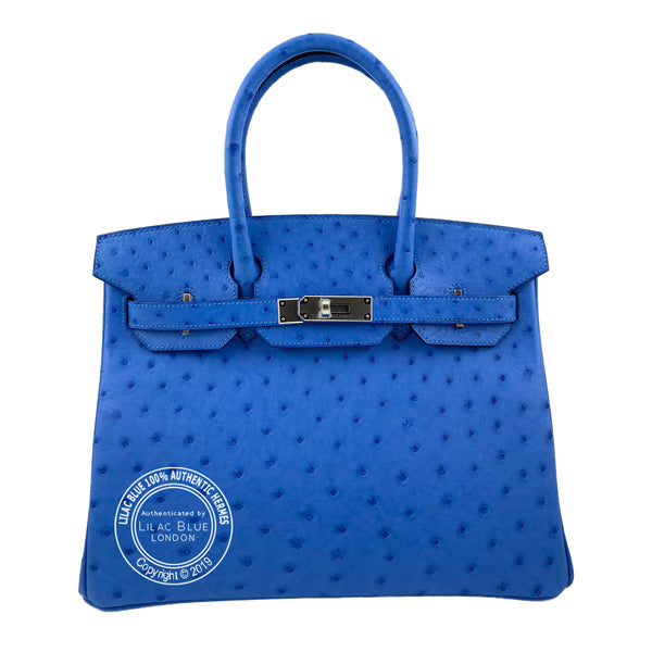 Hermes Birkin 30cm Bleuet Ostrich PHW