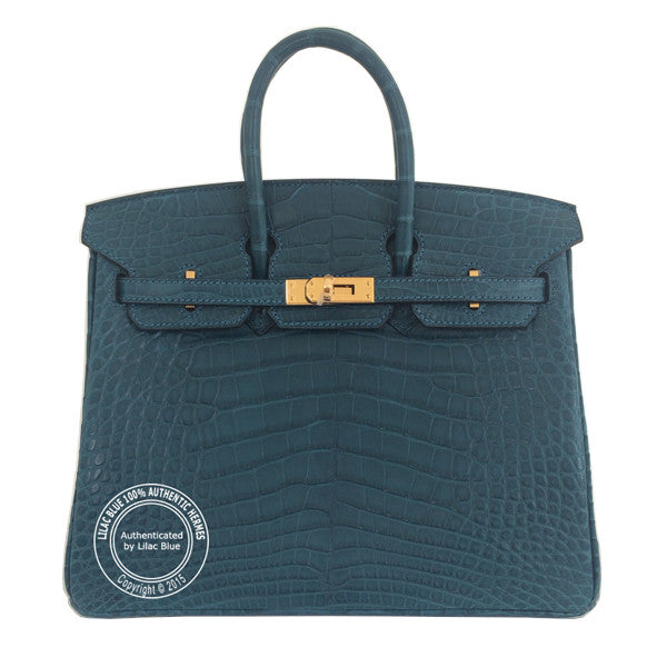 Hermès Birkin 30cm Bleu Colvert Matte Alligator GHW